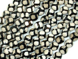 Tibetan Agate Beads-Black, White, 8mm Faceted Round Beads-Gems: Round & Faceted-BeadXpert