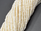 Fresh Water Pearl Beads-White, Approx 2-3mm Potato Beads-Pearls & Glass-BeadXpert