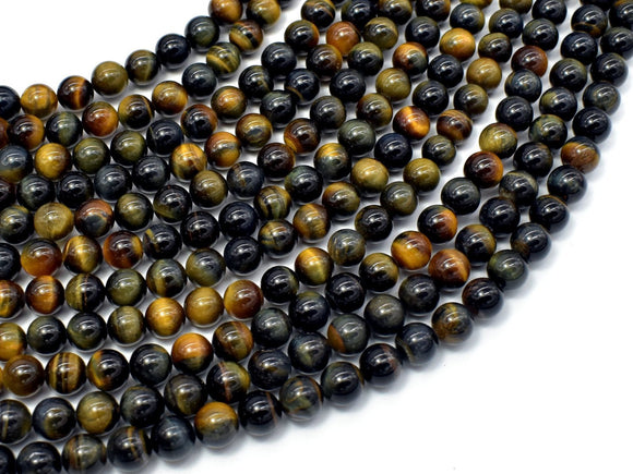 Blue / Yellow Tiger Eye, 6mm (6.3mm) Round-Gems: Round & Faceted-BeadXpert