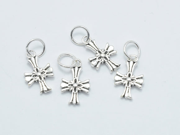 2pcs 925 Sterling Silver Charm-Antique Silver, Cross Charms-Metal Findings & Charms-BeadXpert