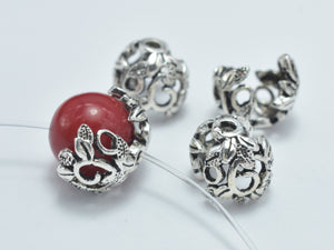 2pcs 925 Sterling Silver Bead Caps-Antique Silver, 8mm Flower Bead Caps-Metal Findings & Charms-BeadXpert