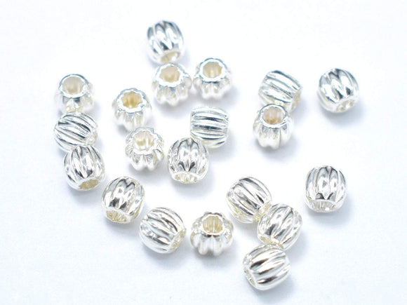 4mm 925 Sterling Silver Beads, 4mm Round Beads, 10pcs-Metal Findings & Charms-BeadXpert