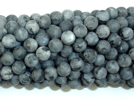 Matte Black Labradorite Beads, Matte Larvikite, 6mm Round Beads-BeadXpert