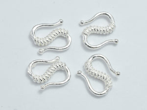 4pcs 925 Sterling Silver S Hook Clasps, S Hook Clasps Connector, 12x8mm-BeadXpert