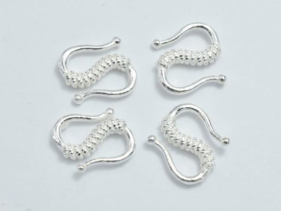 4pcs 925 Sterling Silver S Hook Clasps, S Hook Clasps Connector, 12x8mm-BeadXpert