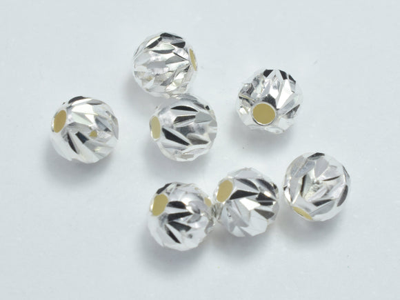10pcs 925 Sterling Silver Beads, 4mm Faceted Round-BeadXpert