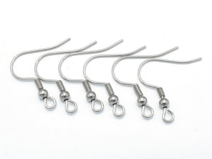 Stainless Steel Earring Hooks, 19mm, 25 pairs-Metal Findings & Charms-BeadXpert
