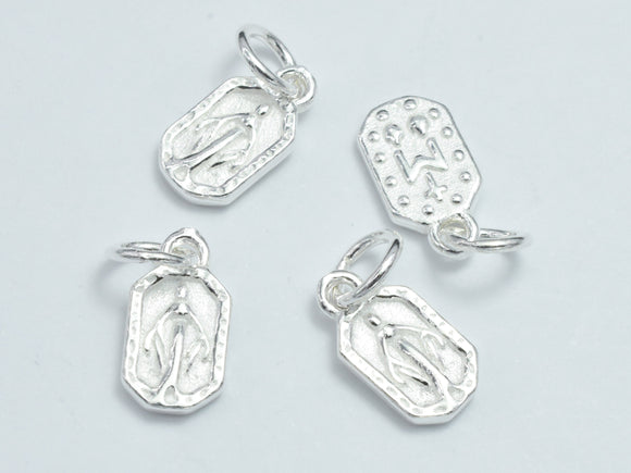 2pcs 925 Sterling Silver Charms, Mother Mary Charm, 9.5x6.4mm-BeadXpert