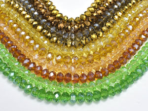 2 strands Crystal Glass Beads, 6x8mm Faceted Rondell Beads, 8 Inch-Pearls & Glass-BeadXpert