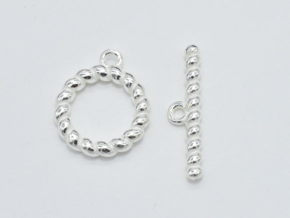 1set 925 Sterling Silver Toggle Clasps, Loop 13.5mm, Bar 20mm-BeadXpert