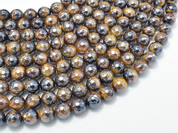 Mystic Coated Tiger Eye Beads, 8mm Faceted, AB Coated-Gems: Round & Faceted-BeadXpert