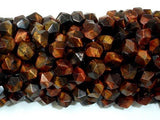 Red Tiger Eye, 8mm Star Cut Faceted Round-Gems: Round & Faceted-BeadXpert