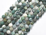 Matte Tree Agate Beads, 8mm Round Beads-BeadXpert