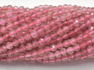 Strawberry Quartz Beads, 3mm (3.3mm) Micro Faceted Round-Gems: Round & Faceted-BeadXpert