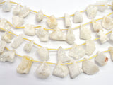 Raw Druzy Quartz Geode - White, Approx. 15x20mm Nugget-BeadXpert