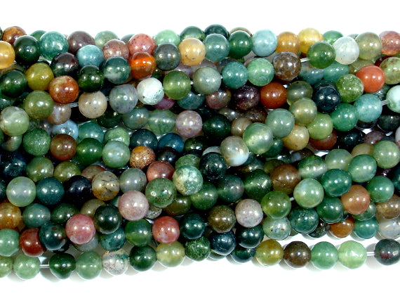 Indian Agate Beads, Fancy Jasper Beads, 4mm Round Beads-BeadXpert