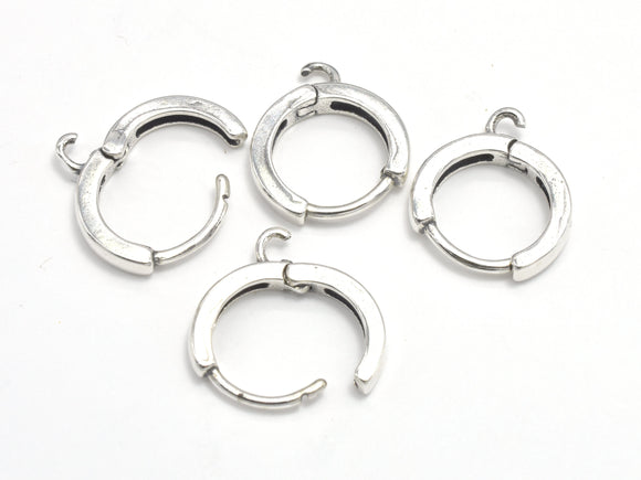 2pcs 925 Sterling Silver Earring Hoops, 12mm-Metal Findings & Charms-BeadXpert