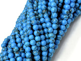 Turquoise Howlite Beads, Blue, 4mm Round Beads-Gems: Round & Faceted-BeadXpert