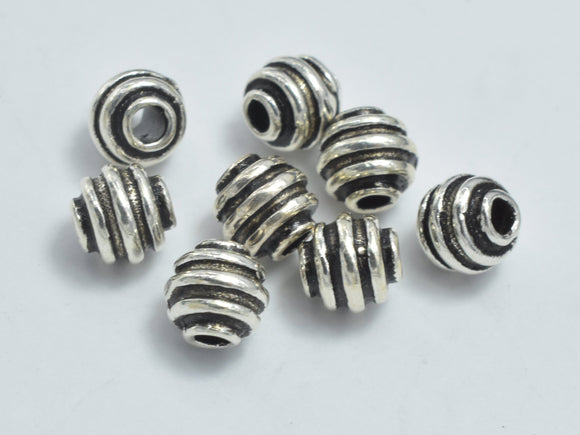 8pcs 925 Sterling Silver Beads-Antique Silver, 3.8mm Round Bead-Metal Findings & Charms-BeadXpert