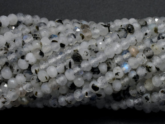 Rainbow Moonstone Beads, 2x3mm Micro Faceted Rondelle-Gems:Assorted Shape-BeadXpert