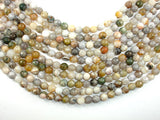 Bamboo Leaf Agate Beads, Faceted Round, 8mm-Gems: Round & Faceted-BeadXpert