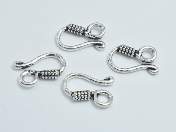 2pcs 925 Sterling Silver S Clasps - Antique Silver, S Hook Clasp Connector, S Clasps, 15x9mm-BeadXpert