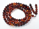 Amber Resin-Red, 8mm Round Beads, 33 Inch, Approx 108 beads-Gems: Round & Faceted-BeadXpert