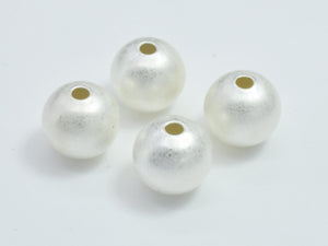 4pcs Matte 925 Sterling Silver Beads, 8mm Round Beads-Metal Findings & Charms-BeadXpert