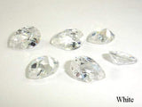 CZ beads, Faceted Pear, Pointed Back, 7x10mm-Cubic Zirconia-BeadXpert