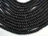 Black Lava Beads, 5x8mm Rondelle Beads-Gems:Assorted Shape-BeadXpert