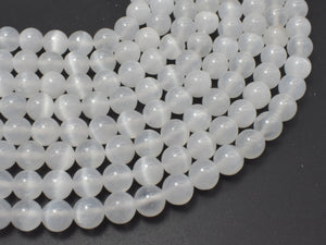 AA Selenite, Gypsum, 8mm (8.3mm) Round-Gems: Round & Faceted-BeadXpert