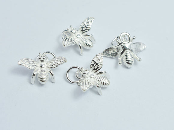 2pcs 925 Sterling Silver Charms, Honey Bee Charms, 14x11mm-BeadXpert