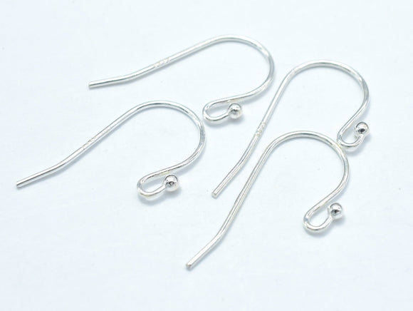 10pcs 925 Sterling Silver Ear Wire, Earring Hook, Fishhook, 18x10mm-Metal Findings & Charms-BeadXpert