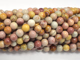 African Agate, 6mm, Round, 15.5 Inch-BeadXpert