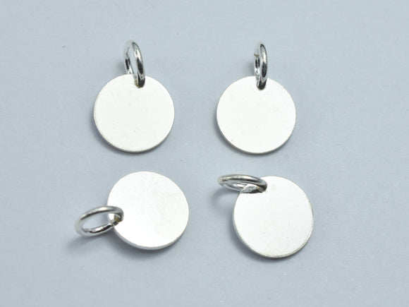 2pcs 925 Sterling Silver Round Disc Blank Charms, 10mm-BeadXpert