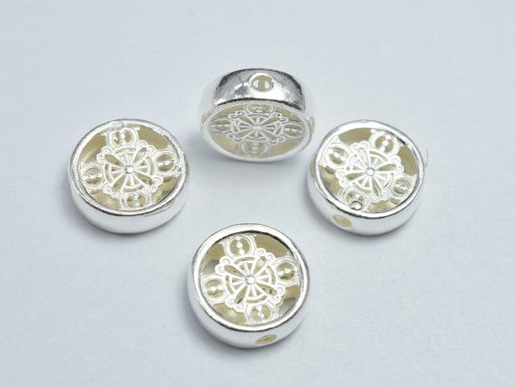 1pc 925 Sterling Silver Coin Beads, 11mm-BeadXpert