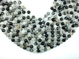 Black Rutilated Quartz Beads, 8mm Round Beads-Gems: Round & Faceted-BeadXpert