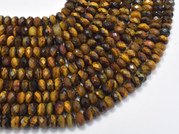Tiger Eye Beads, 4x6mm Faceted Rondelle-Gems:Assorted Shape-BeadXpert