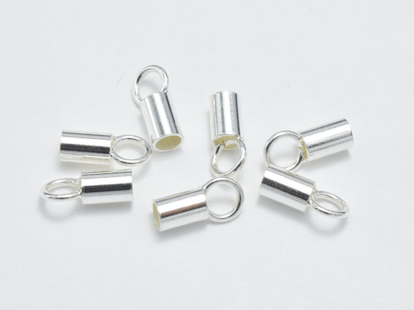 20pcs 925 Sterling Silver Cord End Cap, 7.2x2.6mm-Metal Findings & Charms-BeadXpert