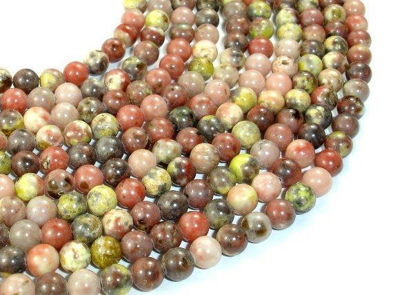 Spicy Jasper Beads, Plum Blossom Jasper, 6mm Round Beads-Gems: Round & Faceted-BeadXpert