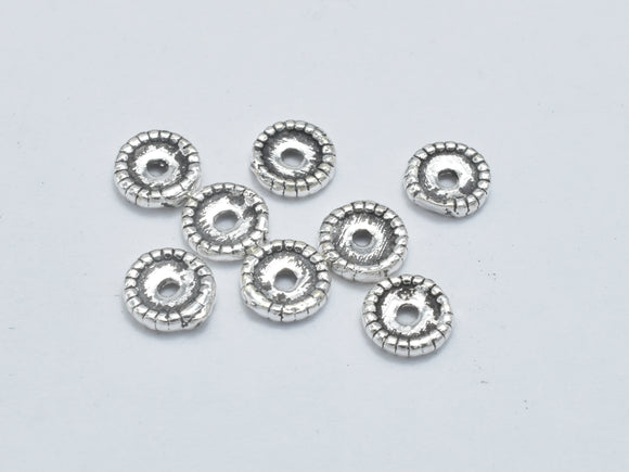20pcs 925 Sterling Silver Spacers-Antique Silver, 4mm Spacer-Metal Findings & Charms-BeadXpert