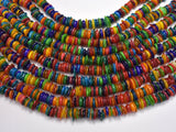 Mother of Pearl Beads, MOP, Multi Color 7-10mm Disc Chips, 32 Inch-BeadXpert