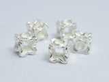 2pcs 925 Sterling Silver Beads, 5.5x5.5mm Cube Beads-BeadXpert