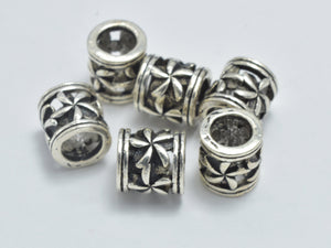 4pcs 925 Sterling Silver Beads-Antique Silver, 5.8x6mm Filigree Tube Bead-Metal Findings & Charms-BeadXpert