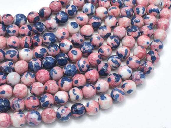 Rain Flower Stone, Pink, Gray, 6mm Round Beads-Gems: Round & Faceted-BeadXpert