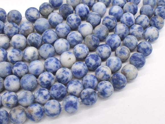 Matte Blue Spot Jasper, 8mm (8.5mm)-Gems: Round & Faceted-BeadXpert