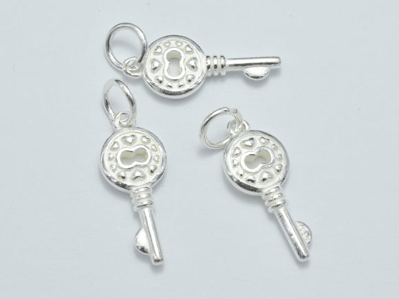 1pc 925 Sterling Silver Charms, Key Charms, 20x8mm-BeadXpert