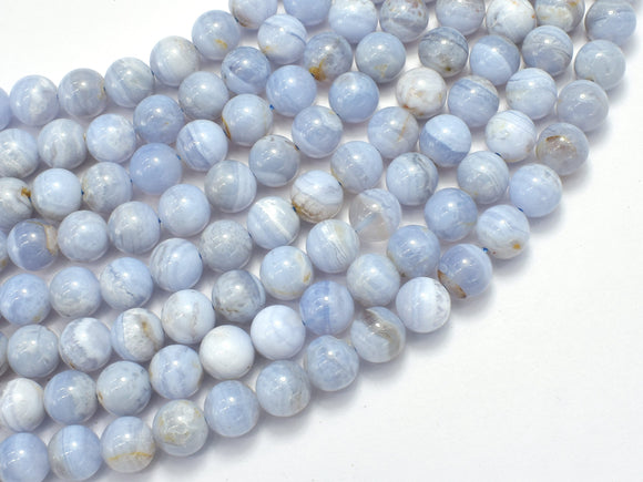 Blue Chalcedony, Blue Lace Agate, 8mm Round-BeadXpert