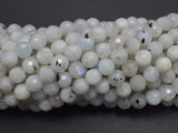 White Rainbow Moonstone, 6mm (6.5mm), Faceted Round-BeadXpert