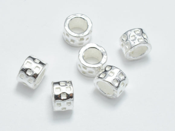 8pcs 925 Sterling Silver Beads, 4.5x3mm Tube Beads, Big Hole Beads, Spacer Beads-BeadXpert